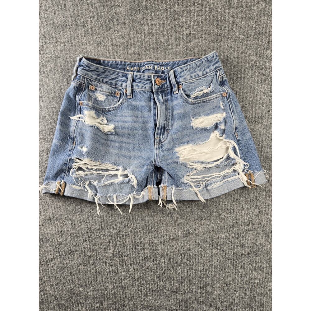 American Eagle Shorts Women's 2 Tomgirl short Distressed Cotton #401